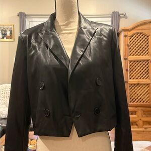 Philosophy Black Blazer Cropped Suit Jacket